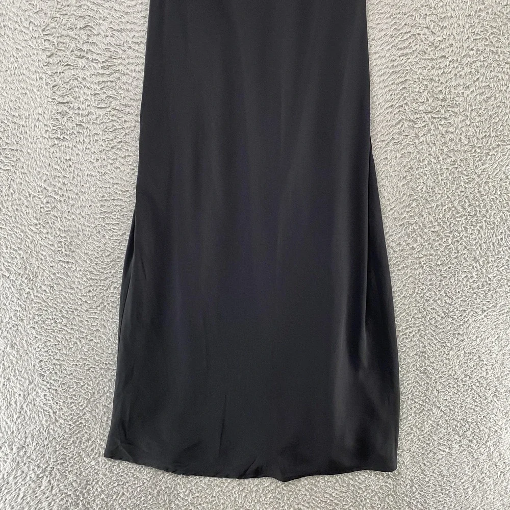 Abercrombie & Fitch Slip Maxi Dress Womens Medium Black Cowl Neck Satin Formal